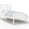 Bed Frame without Mattress White Solid Wood 90x190 cm Single Single