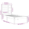 Bed Frame without Mattress White Solid Wood 90x190 cm Single Single