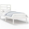 Bed Frame without Mattress White Solid Wood 90x200 cm