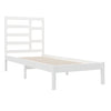 Bed Frame without Mattress White Solid Wood 90x200 cm