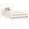 Bed Frame without Mattress White Solid Wood 90x190 cm Single