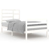 Bed Frame without Mattress White Solid Wood 90x200 cm