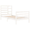 Bed Frame without Mattress White Solid Wood 90x200 cm
