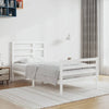 Bed Frame without Mattress White Solid Wood 90x200 cm