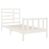 Bed Frame without Mattress White Solid Wood 90x190 cm Single