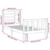 Bed Frame without Mattress White Solid Wood 90x190 cm Single