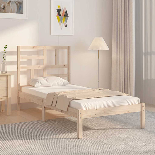 Bed Frame without Mattress Solid Wood 75x190 cm Small Single