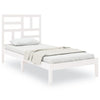 Bed Frame without Mattress White Solid Wood 75x190 cm Small Single