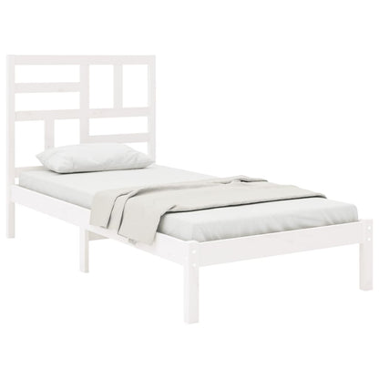 Bed Frame | White | Solid Pine Wood, Plywood | Small Single | Durable
