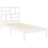 Bed Frame without Mattress White Solid Wood 75x190 cm Small Single