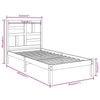 Bed Frame without Mattress White Solid Wood 75x190 cm Small Single