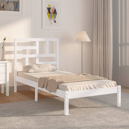 Bed Frame | White | Solid Pine Wood, Plywood | Small Single | Durable