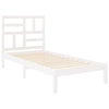 Bed Frame without Mattress White Solid Wood 90x190 cm Single