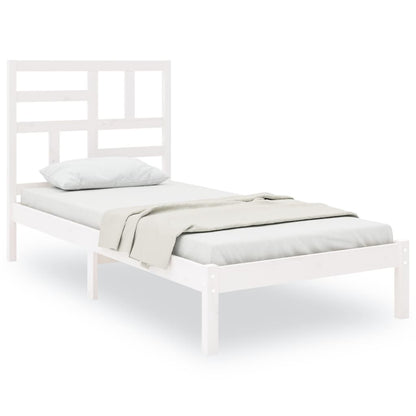 Bed Frame | White | Pine wood, Plywood | Single | Durable | Bed Frame