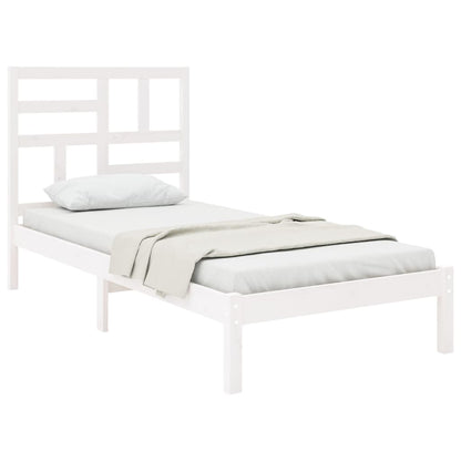 Bed Frame | White | Pine wood, Plywood | Single | Durable | Bed Frame