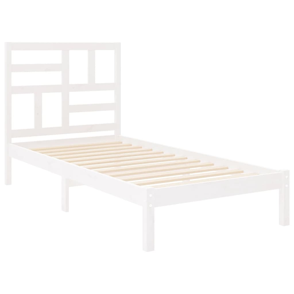 Bed Frame | White | Pine wood, Plywood | Single | Durable | Bed Frame