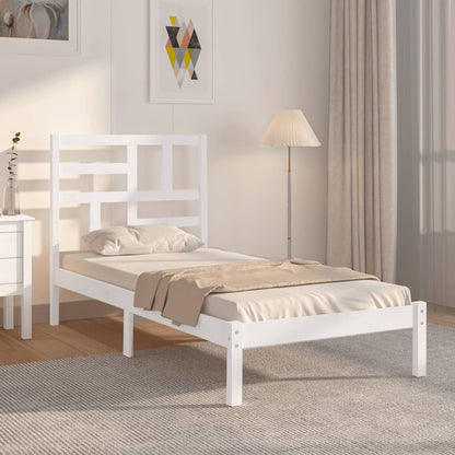 Bed Frame | White | Pine wood, Plywood | Single | Durable | Bed Frame
