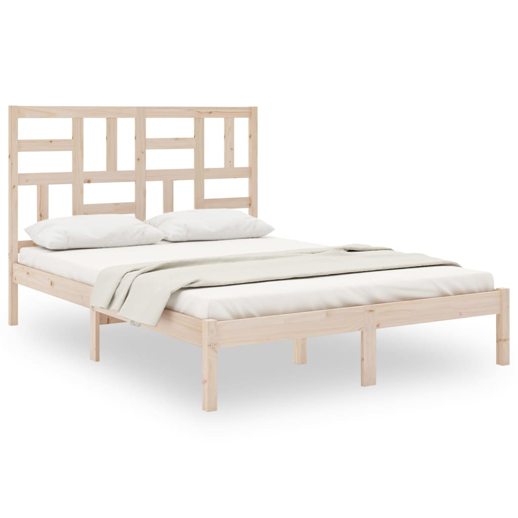 Bed Frame | Natural Wood | Solid pinewood | Double | Durable | Bed Frame
