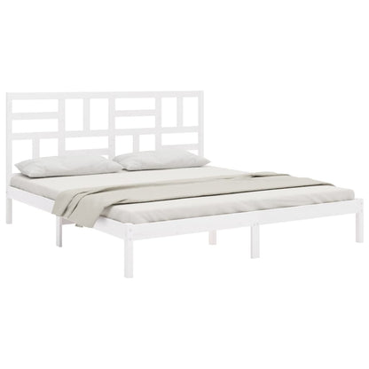 Bed Frame | White | Solid Pine Wood | Double | Bed Frame | Rectangular