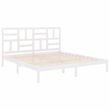 Bed Frame | White | Solid Pine Wood | Double | Bed Frame | Rectangular