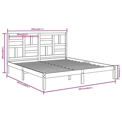 Bed Frame | White | Solid Pine Wood | Double | Bed Frame | Rectangular