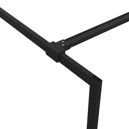Walk-in Shower Wall Black 80x195 cm Half Frosted ESG Glass