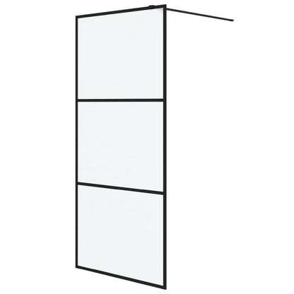 Walk-in Shower Wall Black 90x195 cm Frosted ESG Glass