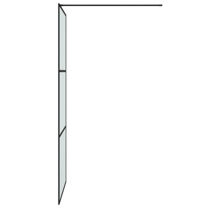 Walk-in Shower Wall Black 90x195 cm Frosted ESG Glass