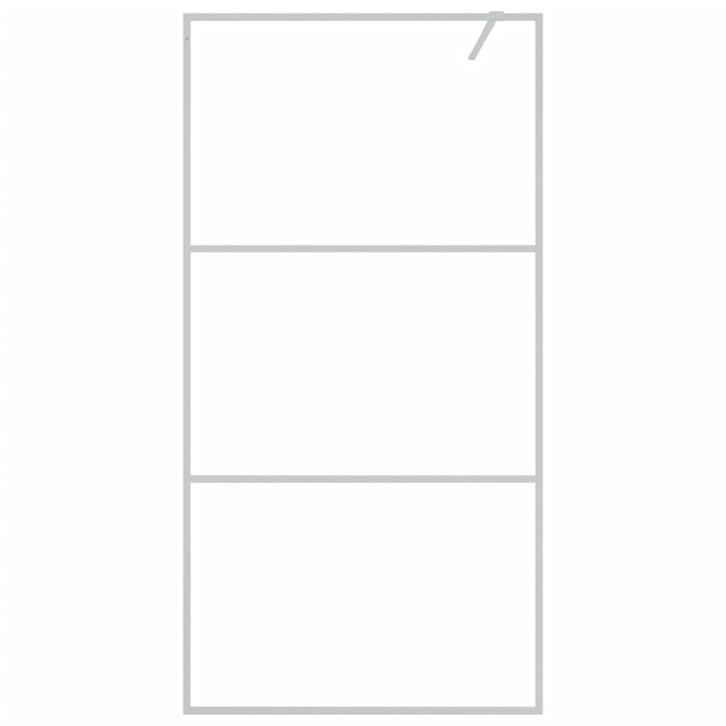 Walk-in Shower Wall Silver 100x195 cm Clear ESG Glass