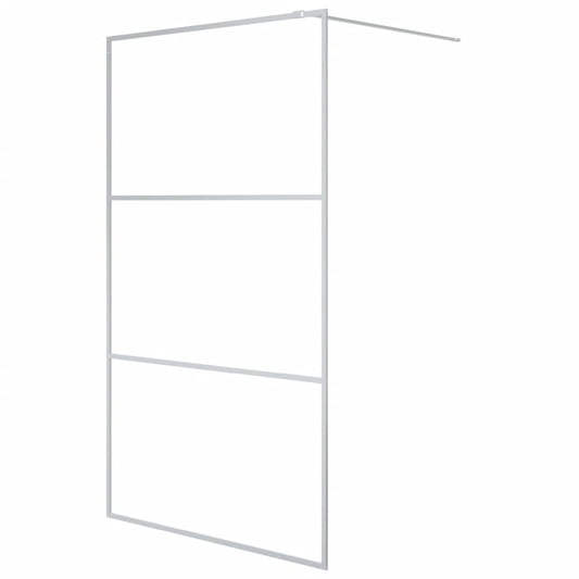 Walk-in Shower Wall Silver 115x195 cm Clear ESG Glass