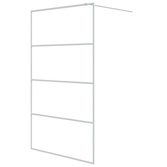Walk-in Shower Wall White 115x195 cm Clear ESG Glass
