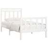 Bed Frame without Mattress White Solid Wood Pine 100x200 cm