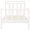Bed Frame without Mattress White Solid Wood Pine 100x200 cm