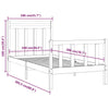 Bed Frame without Mattress White Solid Wood Pine 100x200 cm