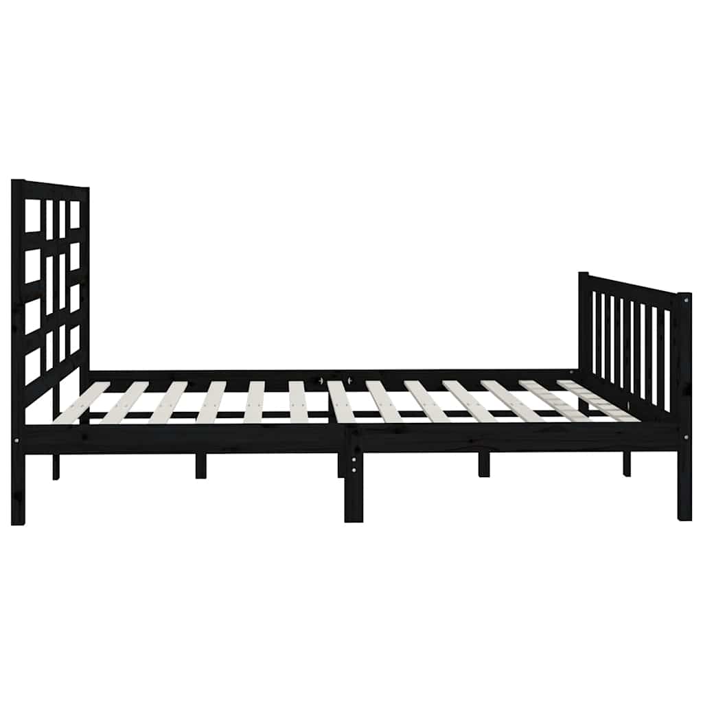 Bed Frame | Black | Solid pine wood for frame, plywood for slats