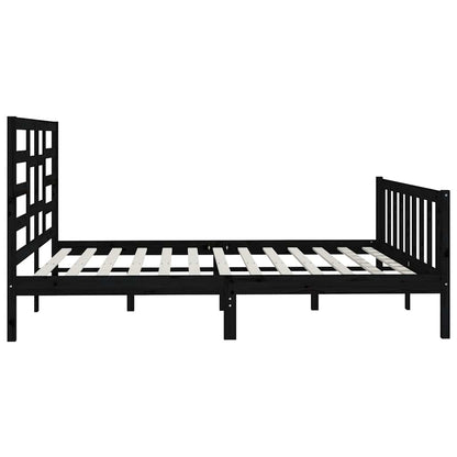 Bed Frame | Black | Solid pine wood for frame, plywood for slats