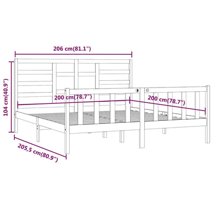 Bed Frame | Black | Solid pine wood for frame, plywood for slats