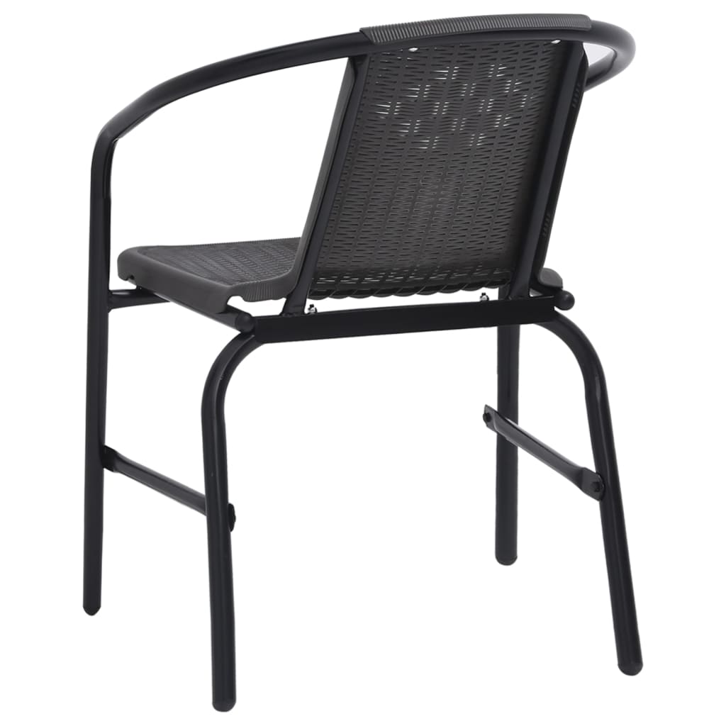 Garden Chair Set of 6 Black Plastic rattan, steel Standard