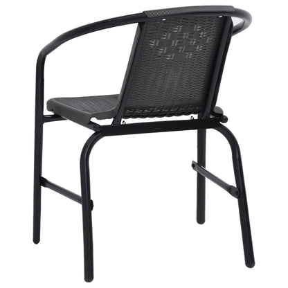 Garden Chair Set of 6 Black Plastic rattan, steel Standard