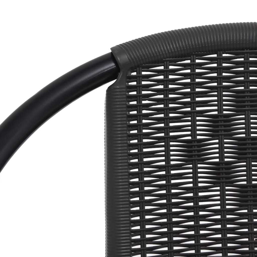 Garden Chair Set of 6 Black Plastic rattan, steel Standard