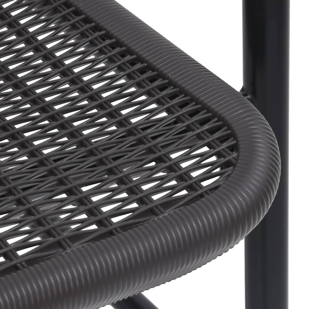 Garden Chair Set of 6 Black Plastic rattan, steel Standard
