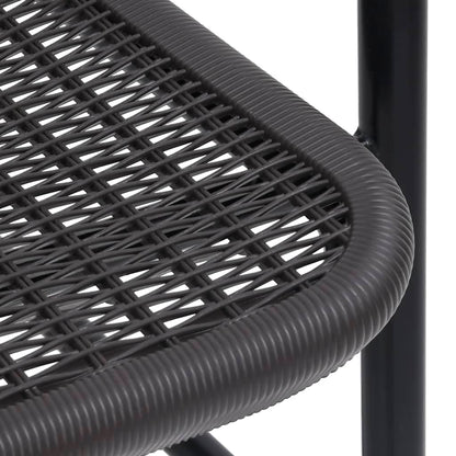 Garden Chair Set of 6 Black Plastic rattan, steel Standard