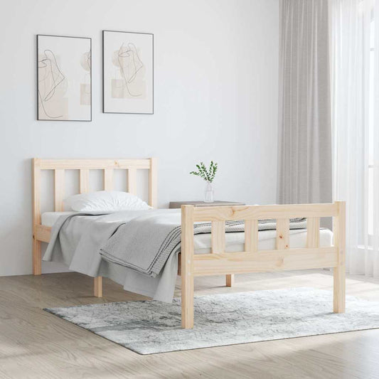 Bed Frame without Mattress Solid Wood Single