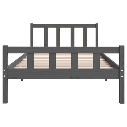 Bed Frame | Grey | Solid pine wood, Plywood slats | Single | Durable