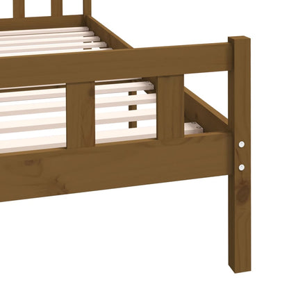 Bed Frame | Honey Brown | Solid Pinewood with Plywood Slats | Double