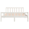 Bed Frame without Mattress White Solid Wood King Size