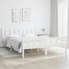 Bed Frame without Mattress White Solid Wood King Size