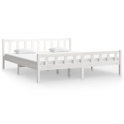 Bed Frame | White | Solid pine wood, Plywood | Double | Durable