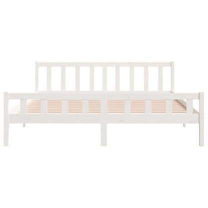 Bed Frame | White | Solid pine wood, Plywood | Double | Durable