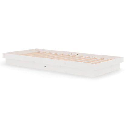 819893 vidaXL Bed Frame without Mattress White Solid Wood 90x200 cm